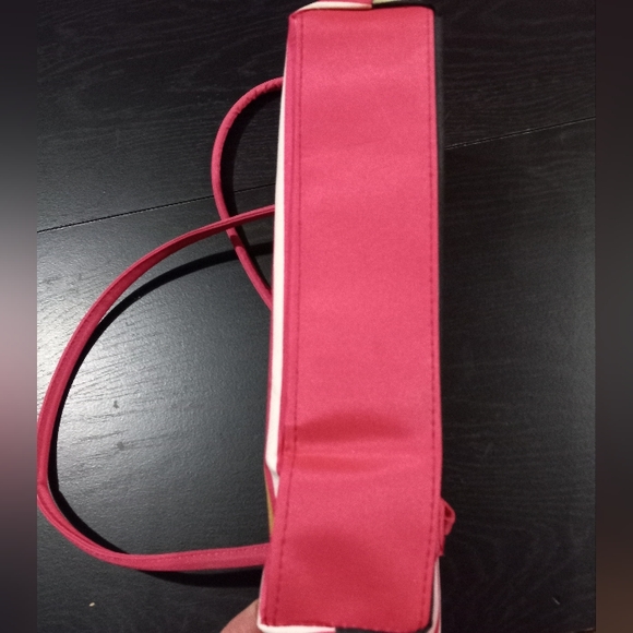 Stripped pink, green, black, white purse - Picture 4 of 5